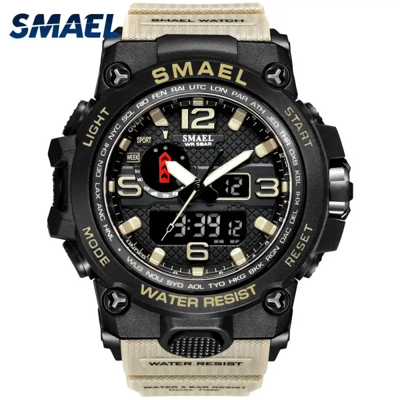 SMAEL watch 1545 reloj Sports Dual Display Analog LED Electronic Quartz Watches Waterproof Swimming Exquisite digital watch mens