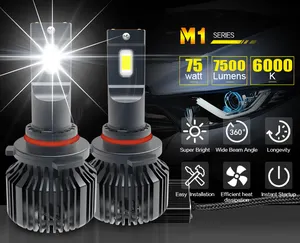 ไฟ Led Canbus สำหรับรถยนต์ Bmw,หลอดไฟ Led 7500lm/15000lm Superbright Canbus สำหรับ Bmw 6000K 75W/150W ไฟหน้า Led H1 H4 H7