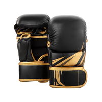 Guantes de Boxeo de Medio Dedo para Entrenamiento y Sparring, de Cuero PU con Logotipo Personalizado, Engrosados y Resistentes al Desgaste, para MMA