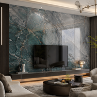 Panneau mural décoratif brillant en PVC, feuille de marbre pour décoration intérieure, panneau UV facile à installer, doré, personnalisé