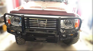 Pare-chocs avant en acier de haute qualité avec barre à taureau pour <span class=keywords><strong>Nissan</strong></span> Patrol Y60 comprend des découpes de crochet de remorquage - Product Image 4