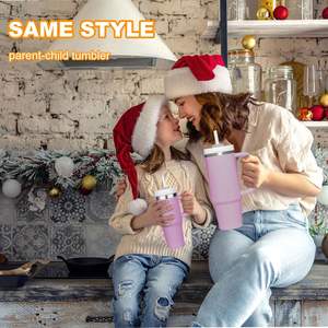 Gobelet de voyage d'aventure personnalisé avec logo 40OZ, double paroi en acier inoxydable, isolé, avec fond antidérapant et couvercle 2 en 1 - Product Image 4