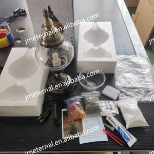 Moroccan DIY Turkish Table Lamp Kit Bohemian Mosaic Handmade Lamp <strong>Glass</strong> <strong>Shade</strong> Vintage Turkish Lamp - Product Image 4