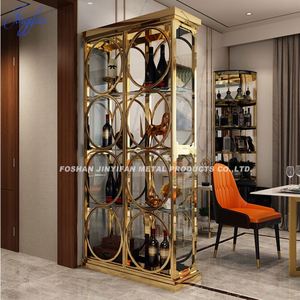 EX622 Stainless Steel Art Deco Wine Rack Display <b>Shelf</b> Waterproof Durable for <b>Bar</b> Caf Restaurant Hotel Interior Decoration - Product Image 1