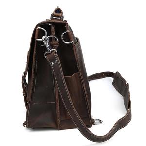 Mallette en cuir de vache rétro pour hommes, sac messager Convertible multifonction 15.6 pouces, offre spéciale - Product Image 3