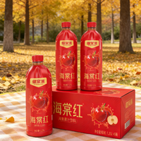 Jus de pomme crabapple naturel fraîchement pressé, riche en fibres alimentaires, faible en gras, boîte de 1,25 L, prêt à boire, durée de conservation de 12 mois, aide à la digestion