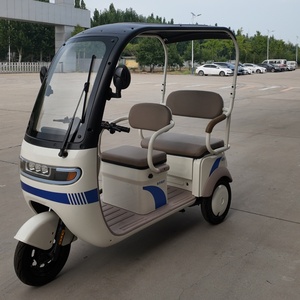Chariot d'inspection électrique à trois roues, carrosserie blanche, rayures bleues, capacité de charge de 400 kg, pour les équipes de sécurité des attractions touristiques, vente en gros - Product Image 6
