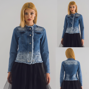 Chaqueta Vaquera 100% Algodón Elástico con Botones a Presión, Corte Ajustado, Ecológica y Lavable - Product Image 1