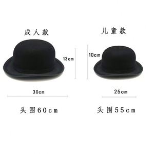 Chapeau melon Costume Cosplay Party Fantaisie Noir Chapeau melon Costume Église Chapeau Halloween Costume - Product Image 5