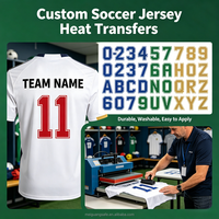 Stiker Transfer Panas Plastisol DTF Custom Grosir Siap Tekan Nomor, Huruf, Logo Tim Sepak Bola, Dapat Disetrika, Dapat Dicuci