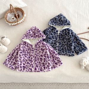 Winter boys and girls cute hooded fleece cotton-padded <strong>jackets</strong> for <strong>children</strong>, thickened warm leopard print coats for babies - Product Image 1