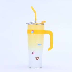 Gobelet isotherme de 40 oz avec poignée et paille en acier inoxydable - Gobelet à double paroi isolé sous vide - Product Image 3