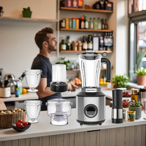 Mixeur multifonctionnel 6-en-1 HappyPartner, mixeur, moulin à épices, blender alimentaire, presse-agrumes électrique, mixeur pour smoothies - Product Image 1
