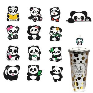 Wholesale Panda Bear <b>Bamboo</b> Theme <b>Straw</b> Topper Cover Charm Drinking Decor Kawaii Cute <b>Straw</b> Cover Topper - Product Image 1