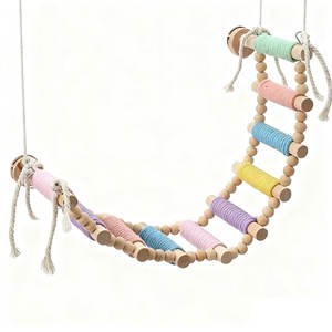 Macaron Kleur Katoenen Touw Ladder-Kauwbare Papegaai Klimspeelgoed Anti-Angst Vogelkooi Decoratie Baars Voor Kleine Vogels - Product Image 6
