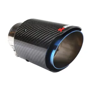 Car Exhaust Tip 2.36" Inlet 3.5" Outlet Real Carbon Fiber Muffler Fit for 2.5" Exhaust Pipe Port 67mm Inlet 89mm Outlet Muffler