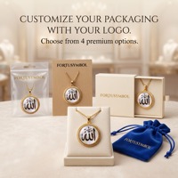 FORTUSYMBOL Collier Pendentif Islamique Al-Malik en Acier Inoxydable Vente en Gros Bijoux Personnalisables Motifs Cadeau Religieux