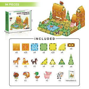 Ensemble <span class=keywords><strong>de</strong></span> blocs <span class=keywords><strong>de</strong></span> <span class=keywords><strong>construction</strong></span> magnétiques éducatifs sur le thème des bâtiments modernes, 50 pièces en plastique, pour adolescents, adultes, jouet unisexe - Product Image 4