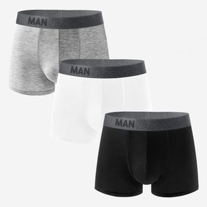 Fabricantes de Bóxer de algodón para hombre corto blanco Premium elástico Jacquard Logo Band algodón personalizado Logo Calzoncillos bóxer para hombres - Product Image 4