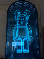 Écran d'affichage LED personnalisable pour sol intérieur, panneau en verre trempé, miroir à effet abysse illimité, boîte lumineuse décorative