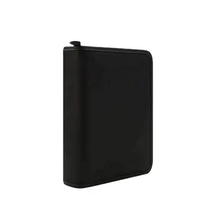 Custom make Pure color A5 portfolio A5 pu leather stationery multi-functional file card folder