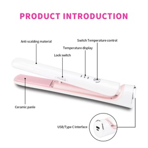 Plancha de Pelo Iónica de Cerámica Pequeña, Nueva, Portátil, Inalámbrica - Product Image 2