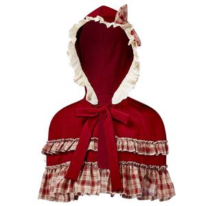 Costume de petite fille au style Lolita pour <span class=keywords><strong>spectacle</strong></span> de scène pour enfants, robe en dentelle avec cape, costume de <span class=keywords><strong>Petit</strong></span> <span class=keywords><strong>Chaperon</strong></span> <span class=keywords><strong>rouge</strong></span> - Product Image 5