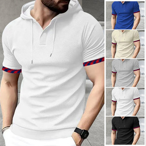 Camiseta de Manga Corta para Hombre, Nueva Colección de Verano, Estilo Deportivo Casual, Transpirable, Tejido Waffle Fino, Color Sólido - Product Image 4