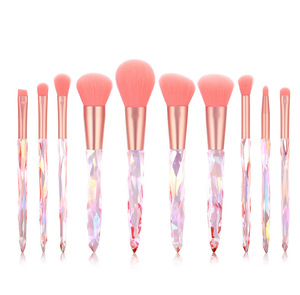 Jessup — pinceaux de maquillage à diamants, ensemble de pinceaux professionnels colorés, pour application de fond de teint en poudre, ombre à paupières, étiquette privée, 10 pièces - Product Image 1