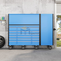 Chariot à outils mobile robuste avec 17 tiroirs et porte latérale de rangement OEM pour l'entretien des ateliers automobiles