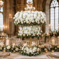 Support rond pour fleurs de mariage de 120 cm, centre de table en métal, centre de table haut pour table de mariage