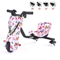 MTBGO YENİ Power Rider 360 Derece Dönüşlü Elektrikli Üç Tekerlekli Scooter Çocuk Bisikleti Binilebilir Scooter