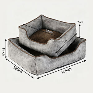 Almohada de cama suave de lujo para mascotas al por mayor, alfombrilla rectangular de cuero de felpa para perros y gatos, sofá cama moderno para mascotas, cojín para perros para invierno - Product Image 5