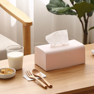 HeDou Simple Tissue Box White Desktop Storage Box For Living Room Dining Table Office Use Waterproof Convenient - Product Image 2