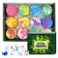 En stock – Lot de 12 mini bombes de bain véganes bio en vrac pour enfants – Boules de bain effervescentes infusées aux huiles naturelles
