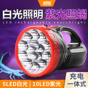 ไฟฉาย LED พกพาแบบชาร์จได้ แบตเตอรี่ Li-Ion สำหรับใช้งานกลางแจ้ง ไฟฉายฉุกเฉินพร้อมหูหิ้ว สำหรับการลาดตระเวนและไฟดับ - Product Image 4