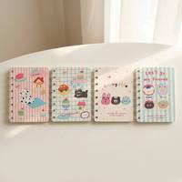 Lot de 4 mini carnets de poche lignés Kawaii avec motifs animaux et desserts, bloc-notes spirale 10*8cm pour la vente en gros aux boutiques