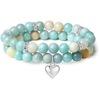 Nouvel ensemble de 2 bracelets d'amitié unisexe faits à la main en forme de cœur de 8 mm pour femme, idéal pour exposition ou cadeau