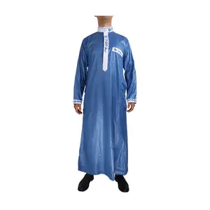 2022 New Qatar Thobe Men Dubai Kaftan Men manica lunga Robes abaya abbigliamento musulmano