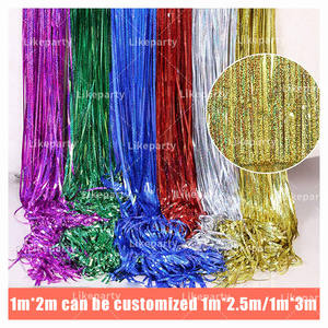 1*2M Laser Foil Curtain Glitter Curtain Backdrop Dynamic Metallic <strong>Streamer</strong> for Baby Birthday Wedding Available From Stock - Product Image 3
