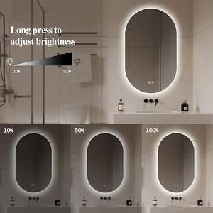 Oval Led Light Vanity Mirror Multi Function Bathroom Circle Backlit Illuminated Mirrors Wall Mount Anti-Fog Dimmable - Product Image 2