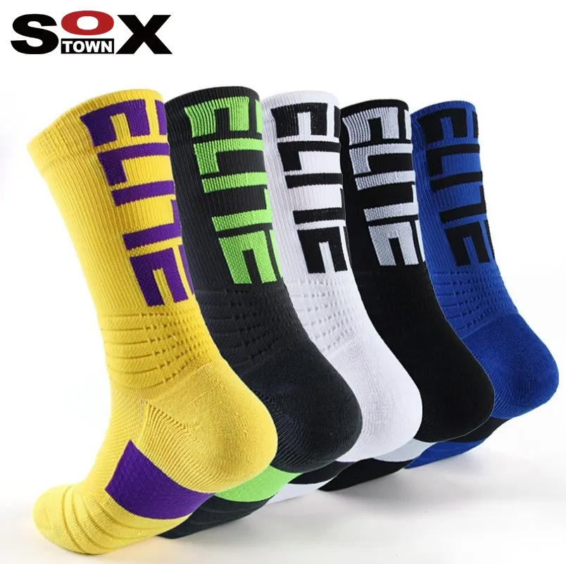 SOXTOWN-Calcetines deportivos con logotipo personalizado para hombre, medias deportivas de corte bajo, con logotipo personalizado, para correr, ciclismo, Elite, baloncesto