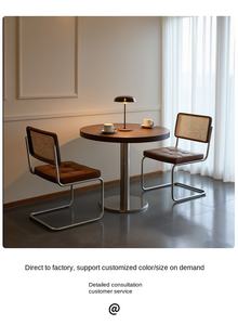 Oval <strong>Industrial</strong> Wind <strong>Design</strong> Stainless Steel Frame Solid Wood <strong>Top</strong> Commercial Restaurant Table Chair Combination for Cafe Dining - Product Image 4