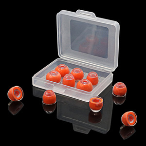Embouts d'écouteurs en mousse à mémoire de forme en silicone, accessoires pour écouteurs intra-auriculaires, remplacement, doux, respectueux de la peau, antidérapants, orange transparent - Product Image 3