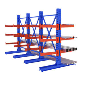 Scaffalature Industriali a Tubo Singolo/Doppio Lato, Scaffale in Acciaio per Magazzino, Ripiano Regolabile in Metallo per Stoccaggio Pesante, Scaffalatura a Sbalzo - Product Image 1