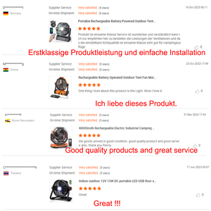 Ventilador de Camping Solar de Plástico de 40000mAh, Recargable, Funciona con Batería, con Luz y Gancho, Ventilador Portátil para Tienda de Campaña, Refrigeración para Exteriores - Product Image 3