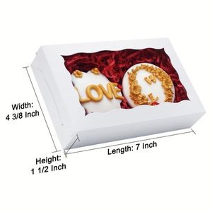 Long Cookie Boxes with <b>Clear</b> Window Small White Cookie Boxes Bakery Treat Boxes for Dessert, Donuts, Pie, Candy, Macaroo - Product Image 3