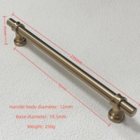 Poignées de meubles en forme de T en alliage de fer et de zinc, robustes et durables, de 12 mm de diamètre, surdimensionnées, pour cuisine, commode, chambre, extérieur, style moderne