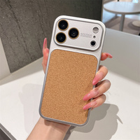 Casing HP iPhone 17 16 15 14 Pro Max dari Kayu Asli dengan Kaca Kamera Konversi, Bingkai Lensa Matte Warna-warni, Penutup Belakang Berbahan Kayu