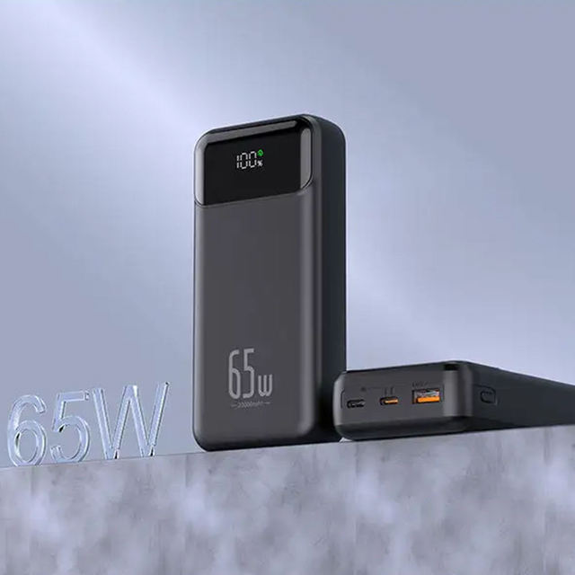 20000mAh Laptop Power Bank Plastic Type C Input Output USB DC 20W 22.5W 65W Fast Charging GaN LED Display Cable